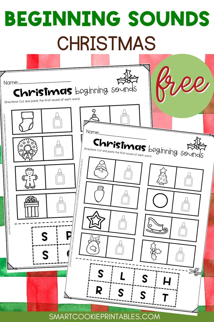 Free Worksheets Christmas Beginning Sounds intended for Beginning Sounds Christmas Worksheets