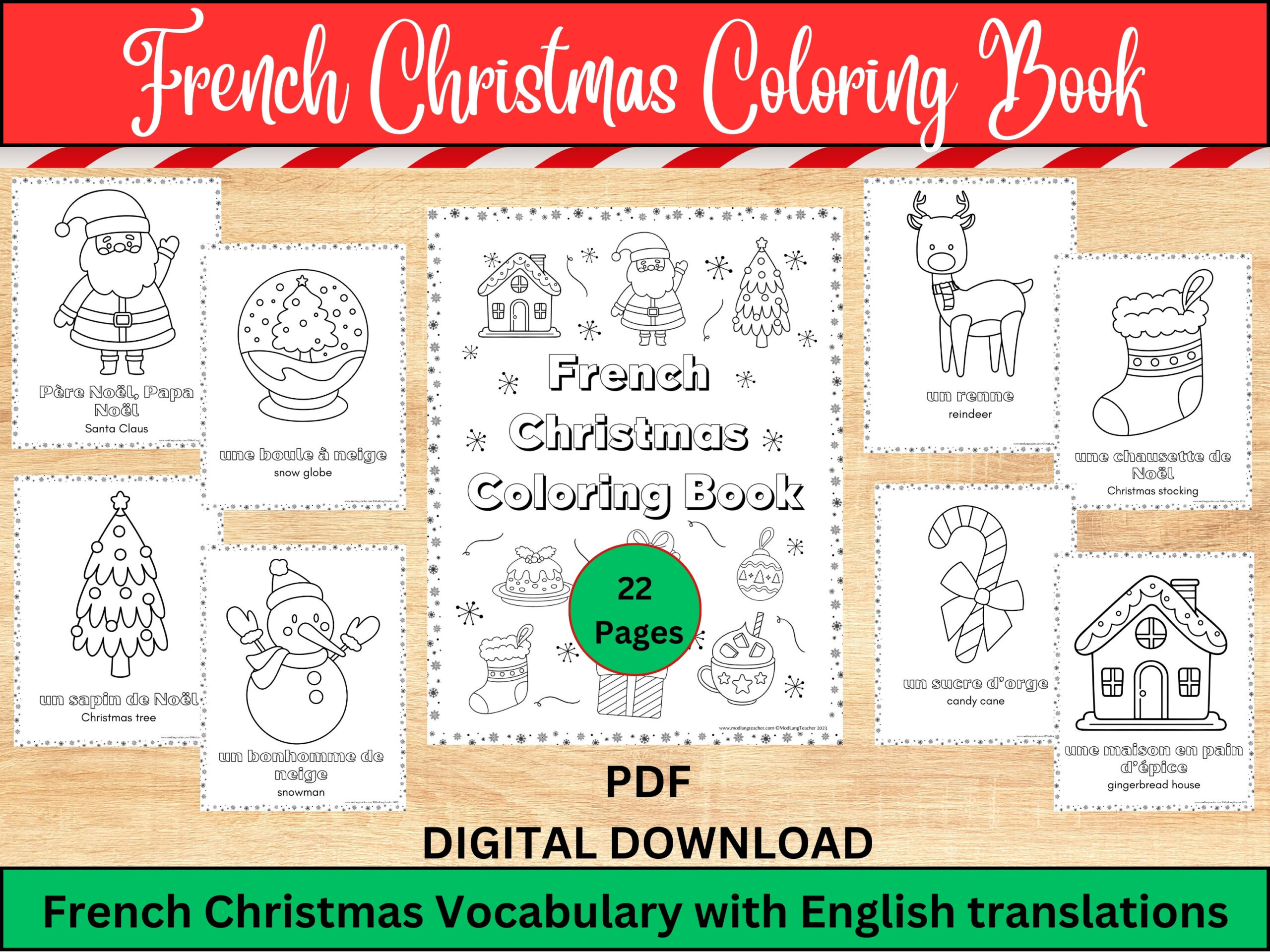 French And English Christmas Coloring Book, Bilingual Christmas intended for French Christmas Colouring Worksheets