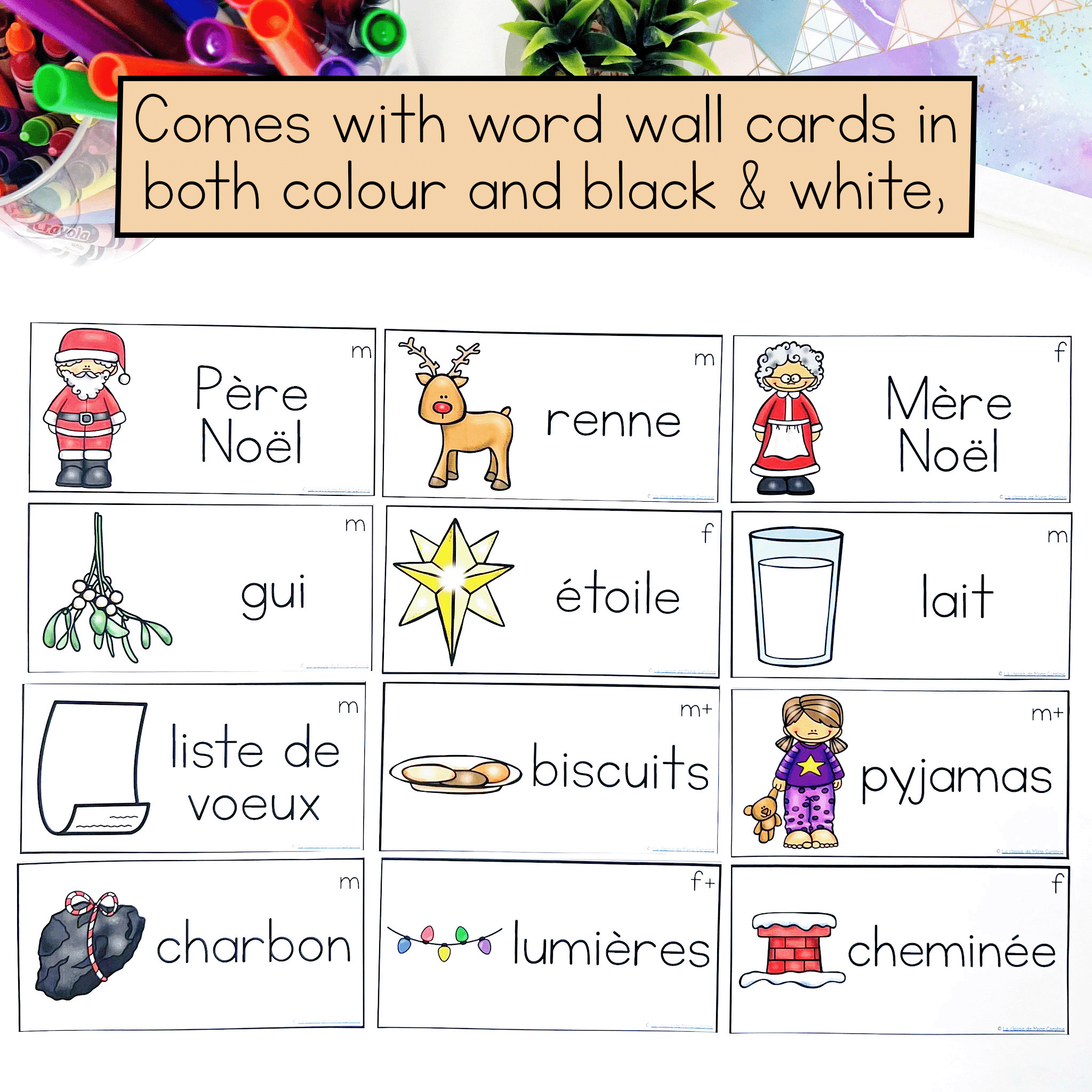 French Christmas Vocabulary | French Word Wall Cards | Vocabulaire regarding Christmas French Vocabulary Worksheets