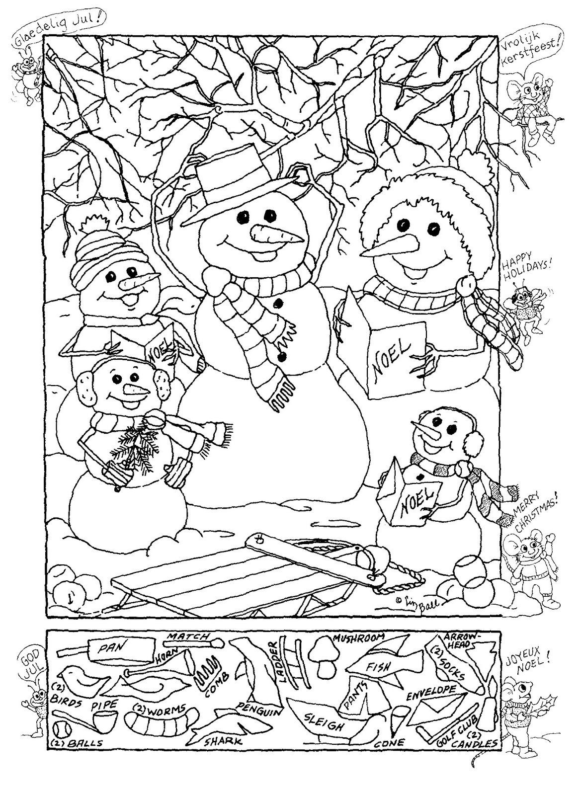 Genau Hinschauen with regard to Hidden Pictures Christmas Worksheets