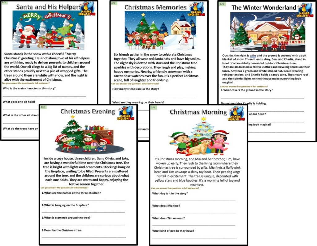 Grade 2 And 3: Christmas Reading Passagesmaking English Fun regarding Christmas Reading Worksheets For 2Nd Grade