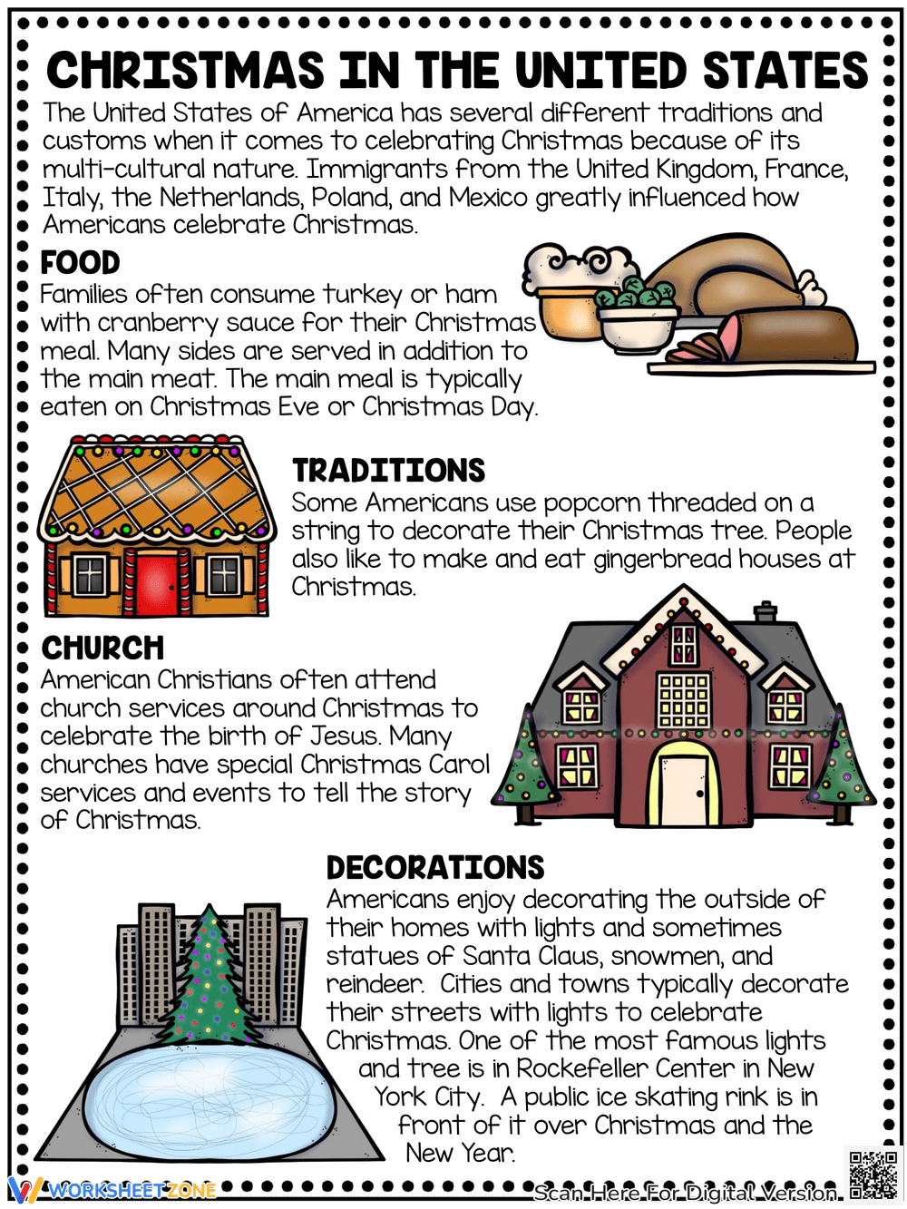 Grade 6 Christmas Comprehension Worksheets Worksheets &amp;amp; Printable inside Christmas In The Usa Worksheets