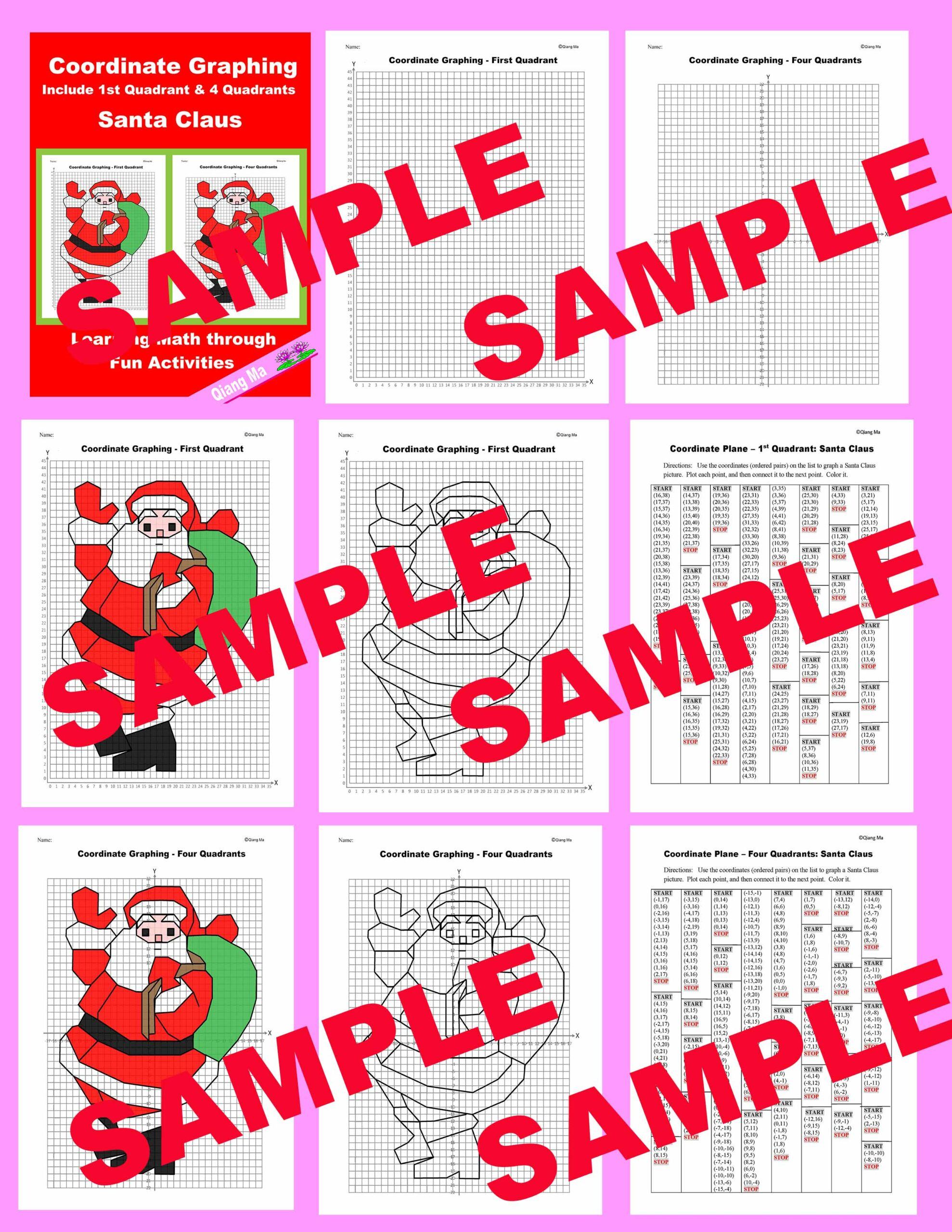 Graphing Christmas Coordinates Math Art Activity - Our Family Code for Father Christmas Graphing Worksheets