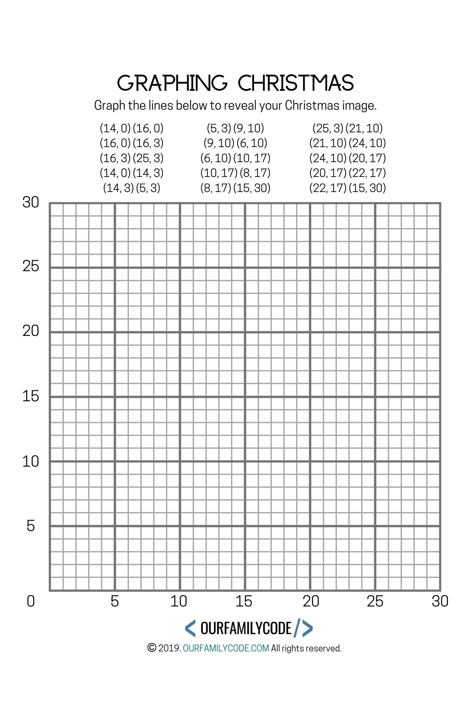 Graphing Christmas Coordinates Math Art Activity - Our Family Code inside Christmas Graphing Worksheets Middle School