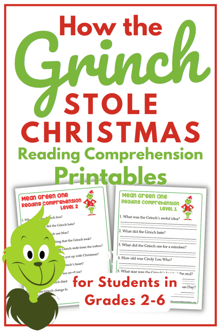 Grinch Reading Comprehension Worksheets For Early And Upper with regard to How the Grinch Stole Christmas Worksheets