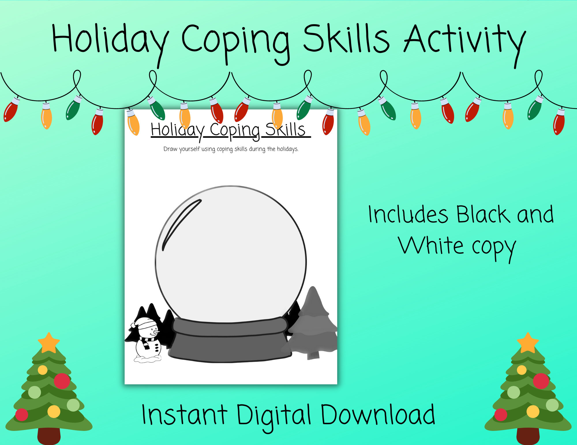 Holiday Coping Skills | Coping Skills Worksheet | Coloring Pages intended for Coping Skills Christmas Counseling Worksheets Free