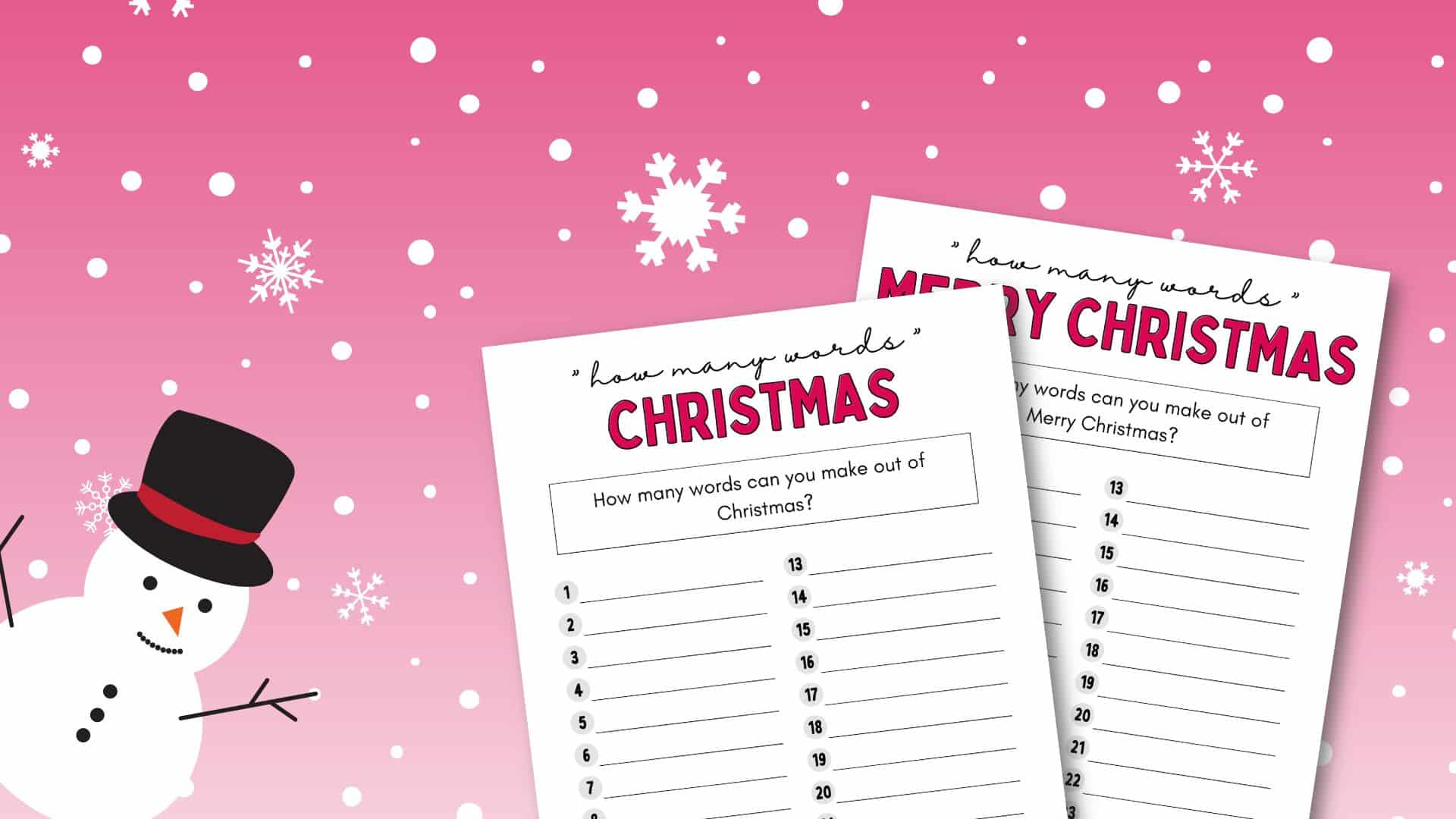 How Many Words Can You Make From Christmas - Worksheet for How Many Words Can You Make Out of Christmas Worksheets