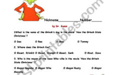 How The Grinch Stole Christma - Esl Worksheetajarnglyn within How The Grinch Stole Christmas Worksheets Kindergarten