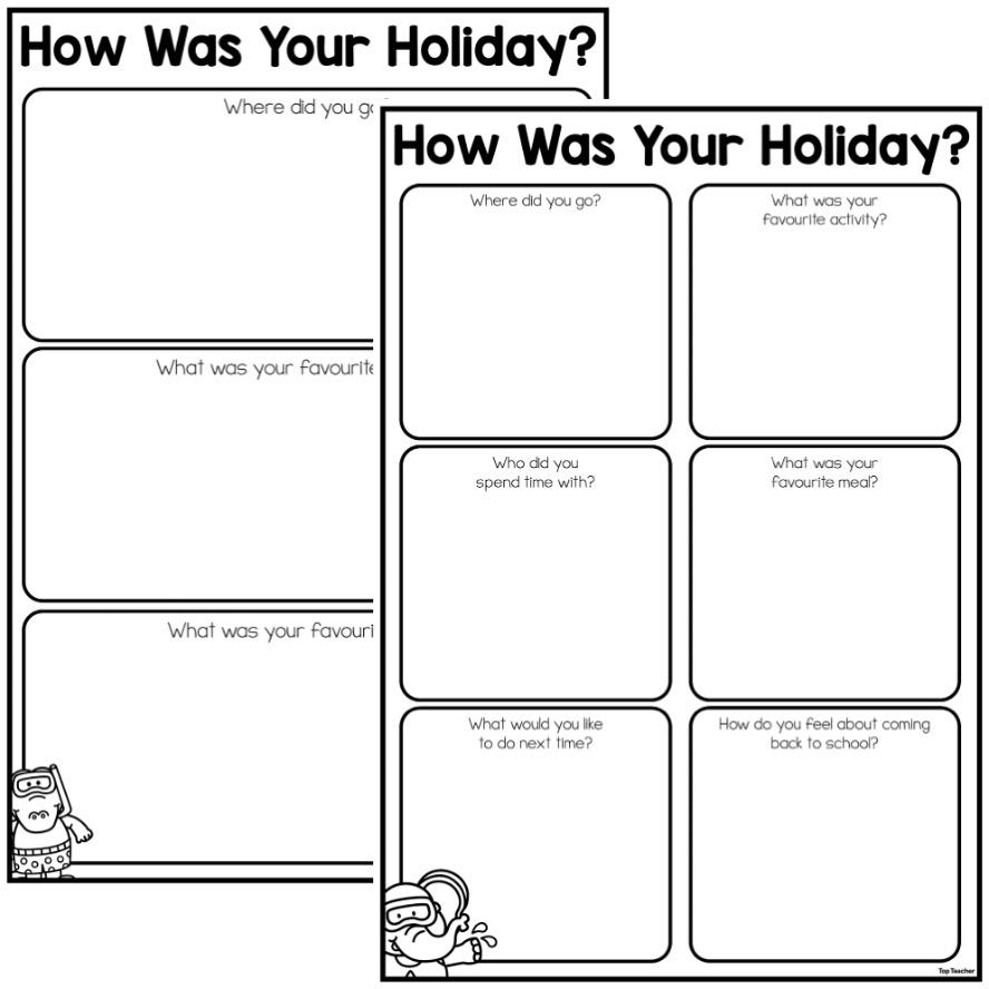 How Was Your Holiday? Back To School Writing Template - Top Teacher with regard to What I Did Over Christmas Break Worksheets