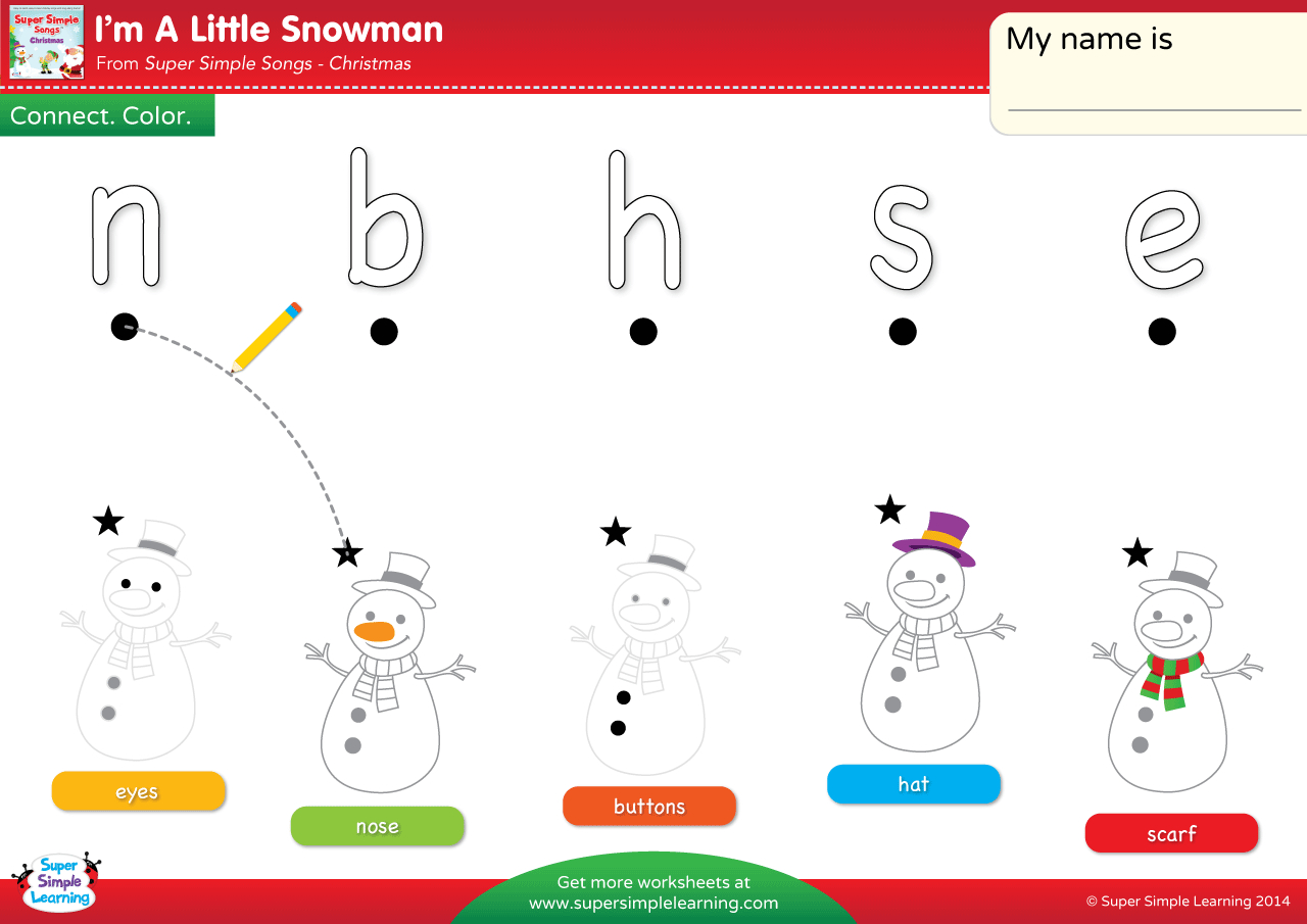 I&amp;#039;M A Little Snowman Worksheet - Lowercase Letter Matching - Super regarding Christmas Letter Matching Worksheets