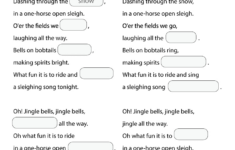 Jingle Bells Worksheet - Fill In The Blanks - Super Simple regarding Christmas Fill In The Blank Worksheets