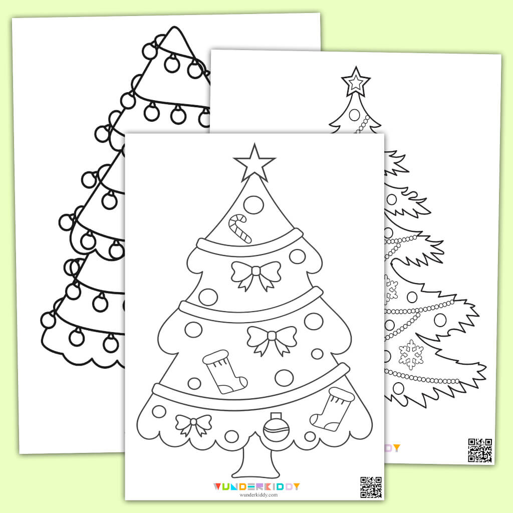 Kostenlose Ausmalbilder Von Weihnachtsbäumen Für Kinder with Christmas Tree Coloring Worksheets