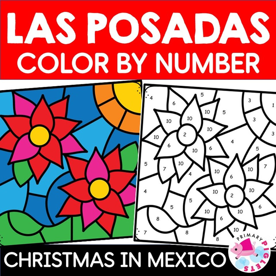 Las Posadas Colornumber Code Christmas In Mexico | Made pertaining to Las Posadas Christmas In Mexico Worksheets Answers
