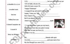 Last Christmaswham - Esl Worksheetpandabear pertaining to Last Christmas Song Worksheets