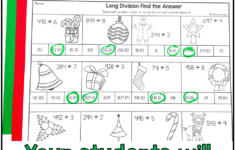 Long Division With Remainders Colornumber Christmas Math regarding Christmas Math Worksheets Division