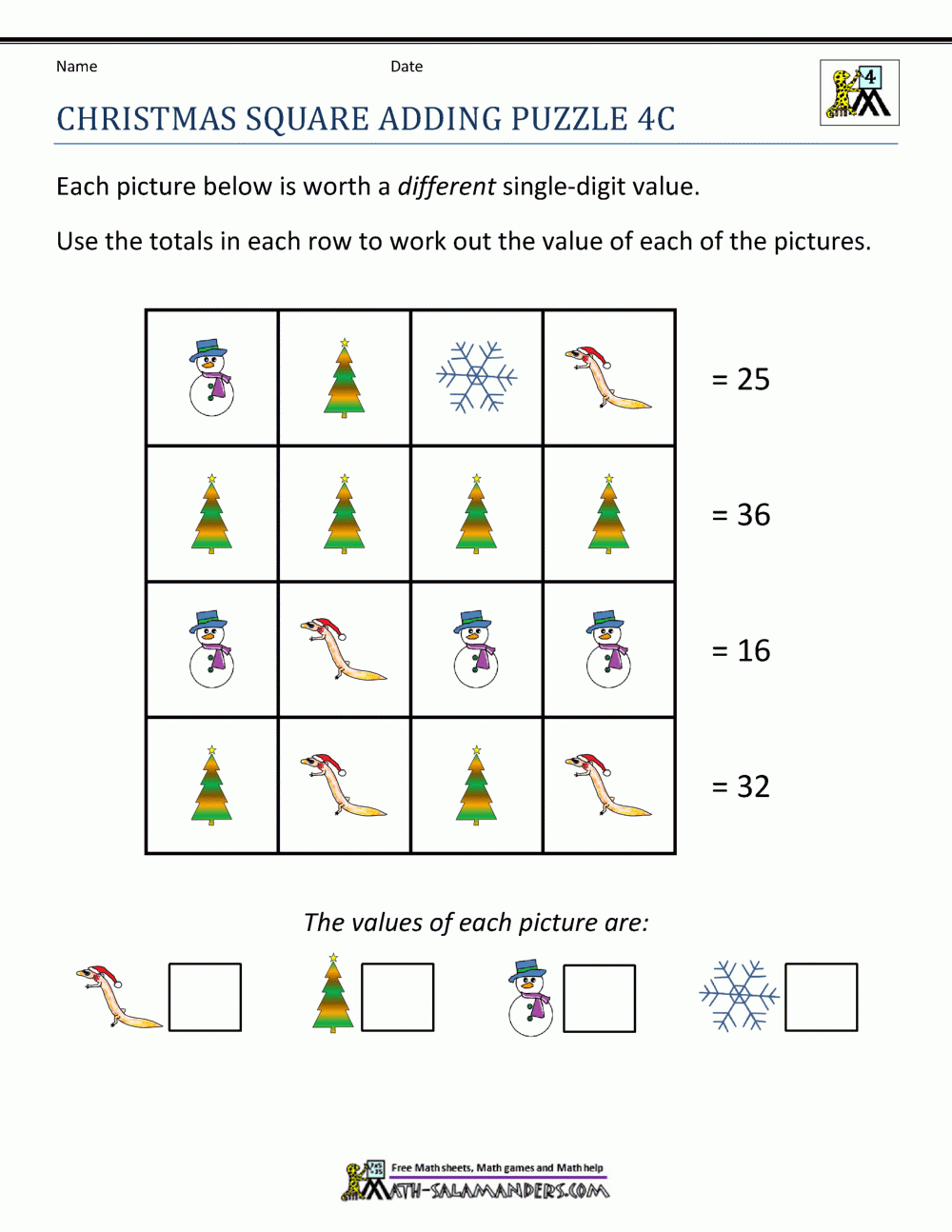 Math Christmas Activities 4Th Grade for Fun Christmas Worksheets For 5Th Grade