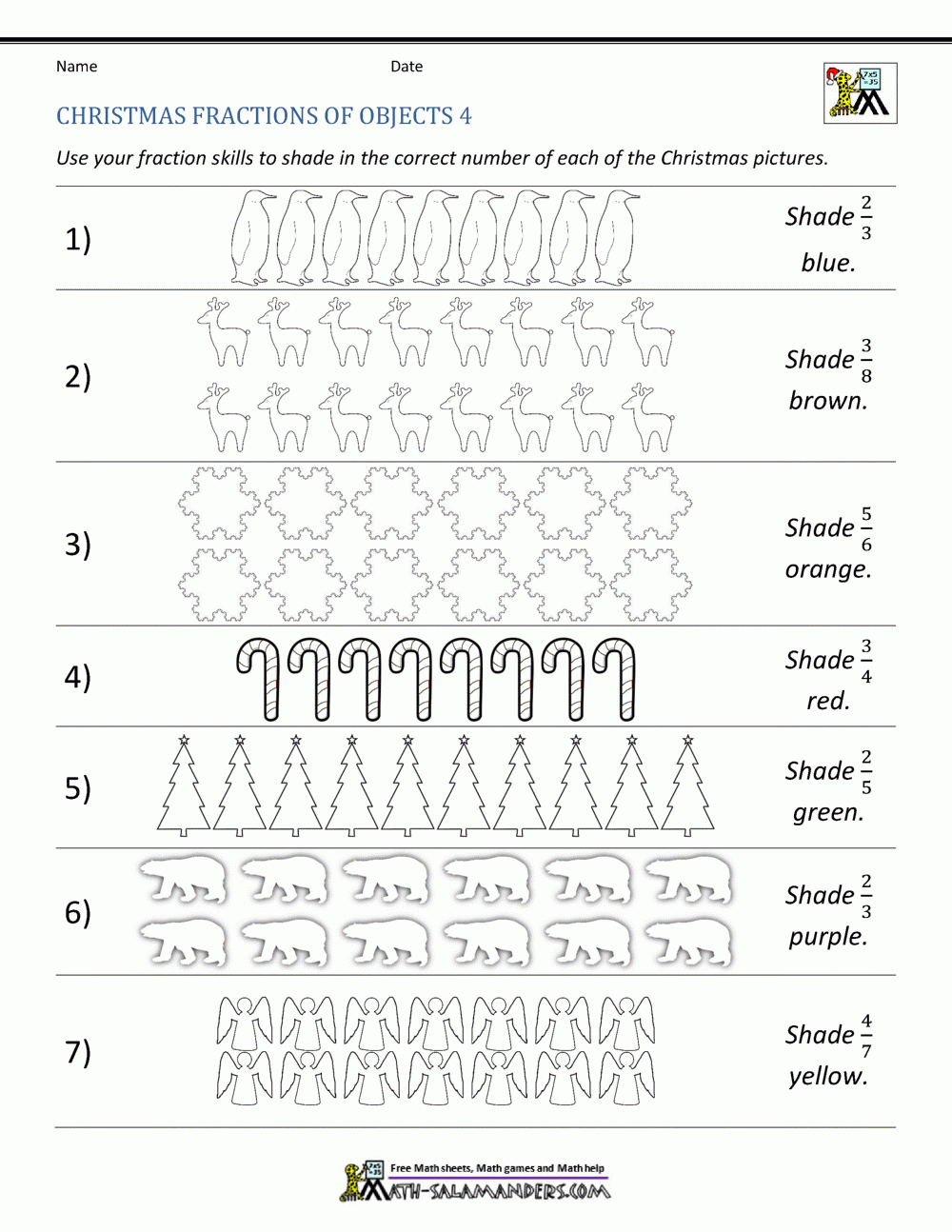 Math Christmas Activities 4Th Grade pertaining to Multiplying Fractions Christmas Worksheets