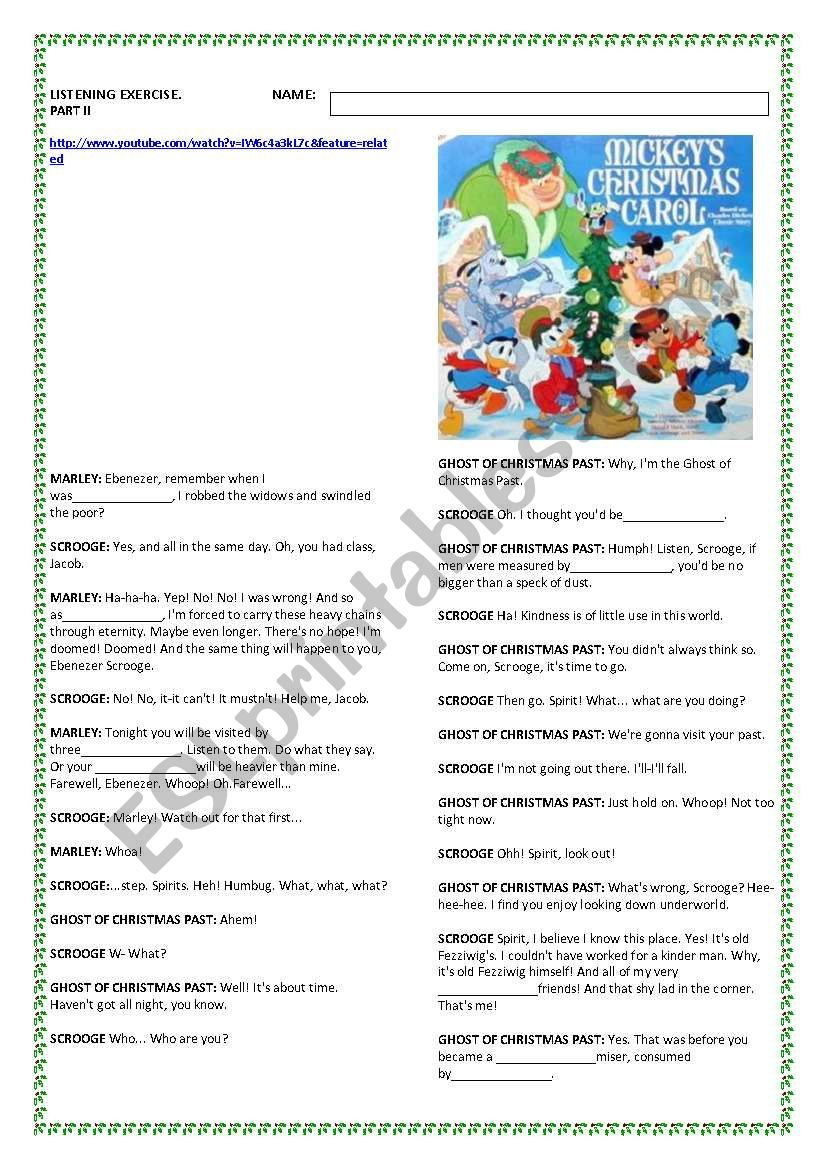 Mickey´s Christmas Carol. Part 2/3 - Esl Worksheetbreeccc regarding Mickey&amp;amp;#039;s Christmas Carol Worksheets