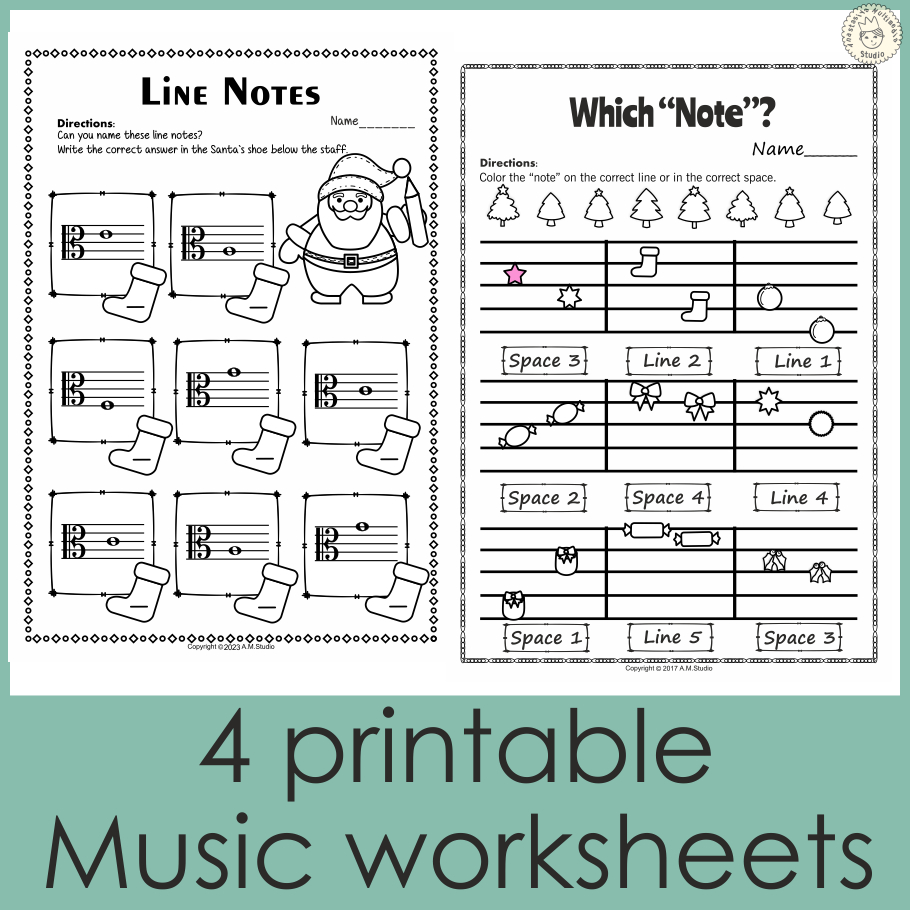 Music Worksheets For Christmas {Weekly Freebies} inside Free Christmas Music Worksheets