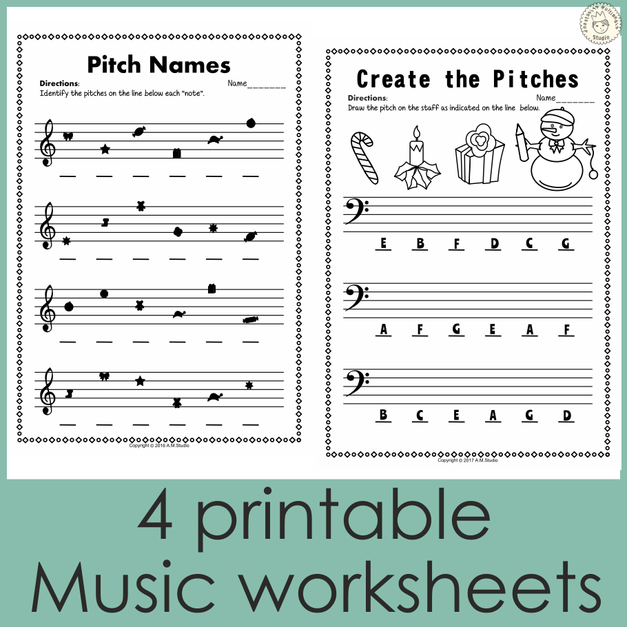 Music Worksheets For Christmas {Weekly Freebies} with regard to Free Christmas Music Worksheets