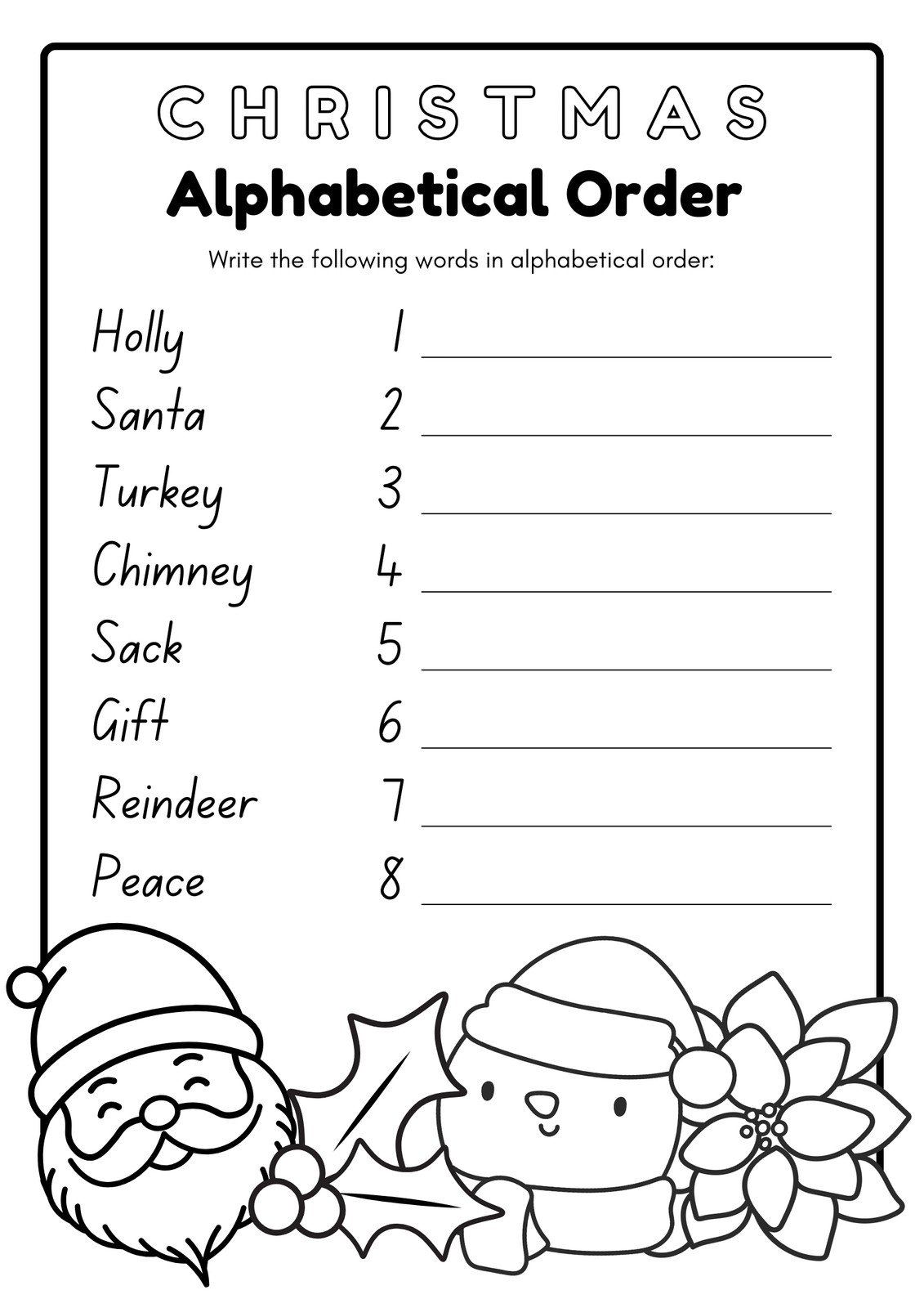 Page 13 - Free, Editable Christmas Worksheet Templates | Canva in Children&amp;amp;#039;s Christmas Worksheets Printable