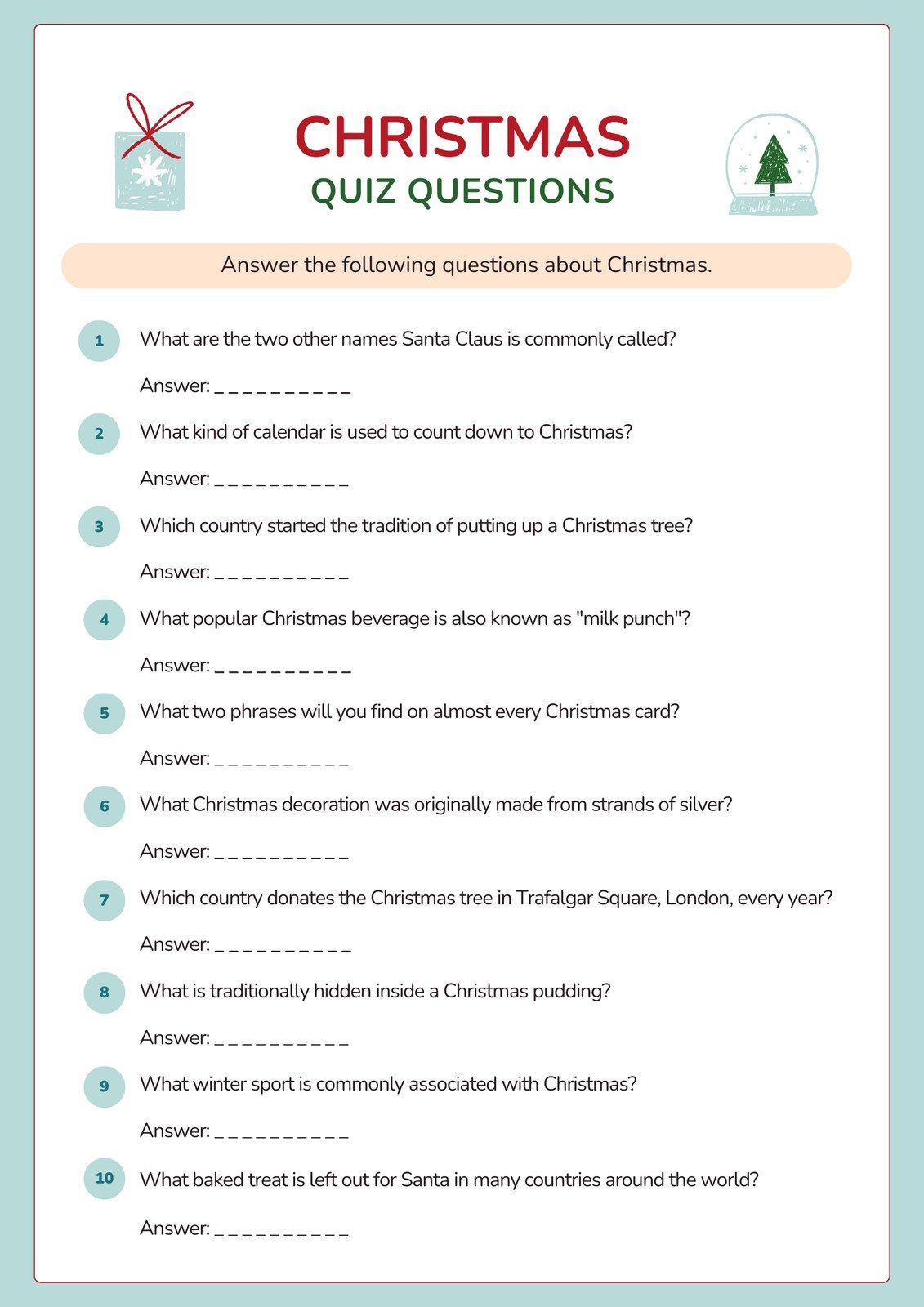 Page 2 - Free, Editable Christmas Worksheet Templates | Canva inside The Science Of Christmas Question Worksheets