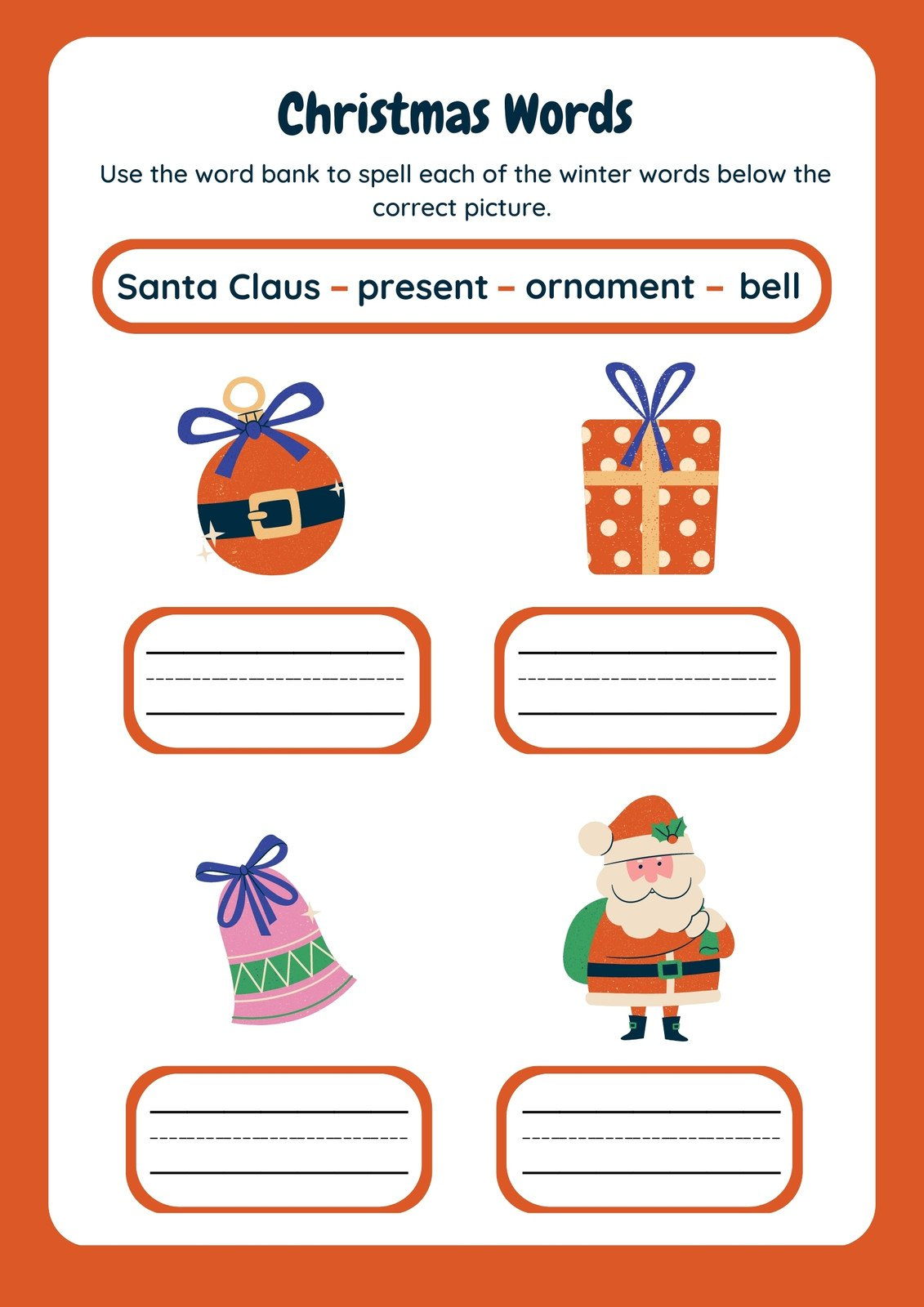 Page 4 - Free, Editable Christmas Worksheet Templates | Canva pertaining to Bank On It Worksheets Christmas Answers