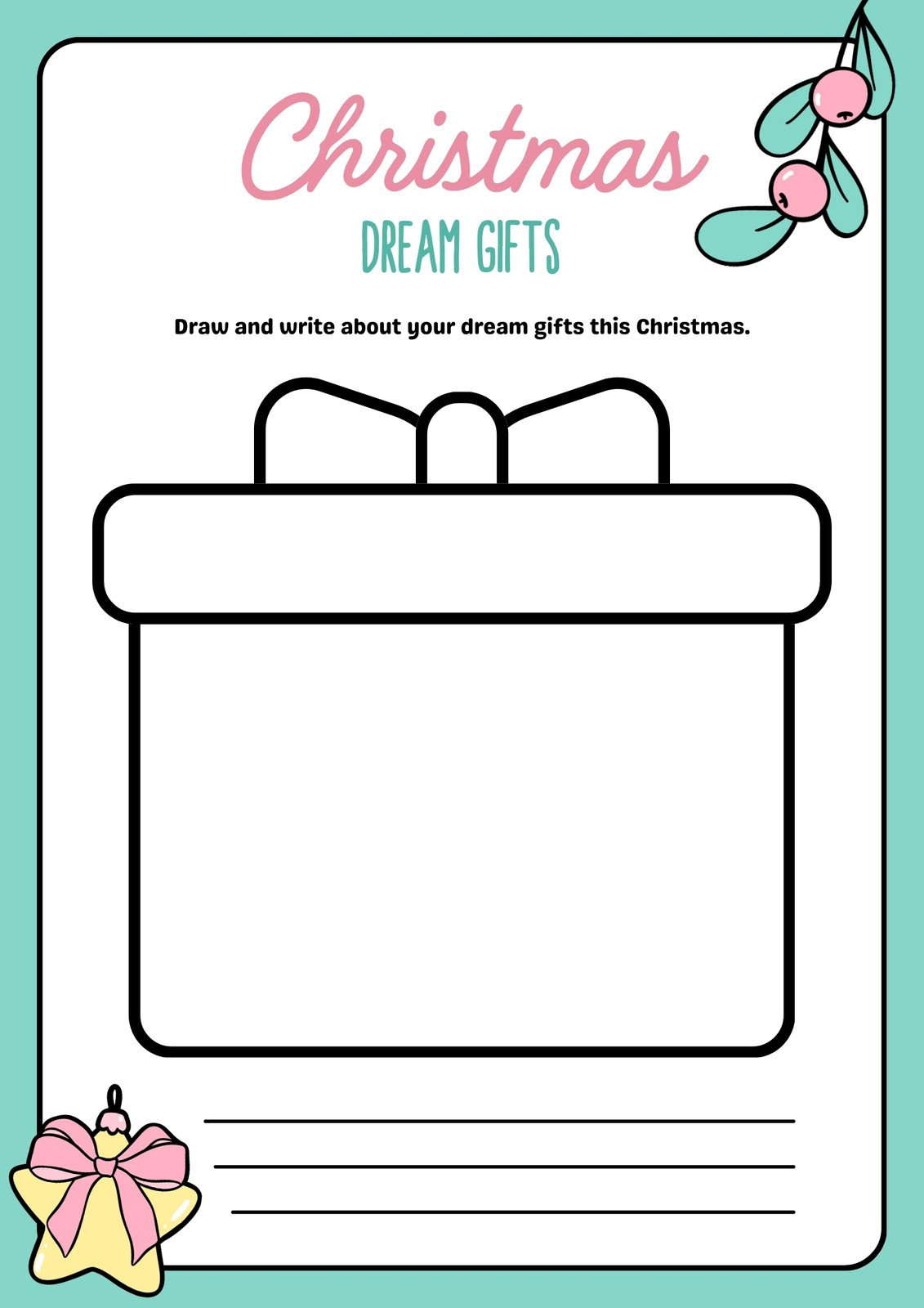 Page 5 - Free, Editable Christmas Worksheet Templates | Canva pertaining to My Favourite Christmas Present Worksheets