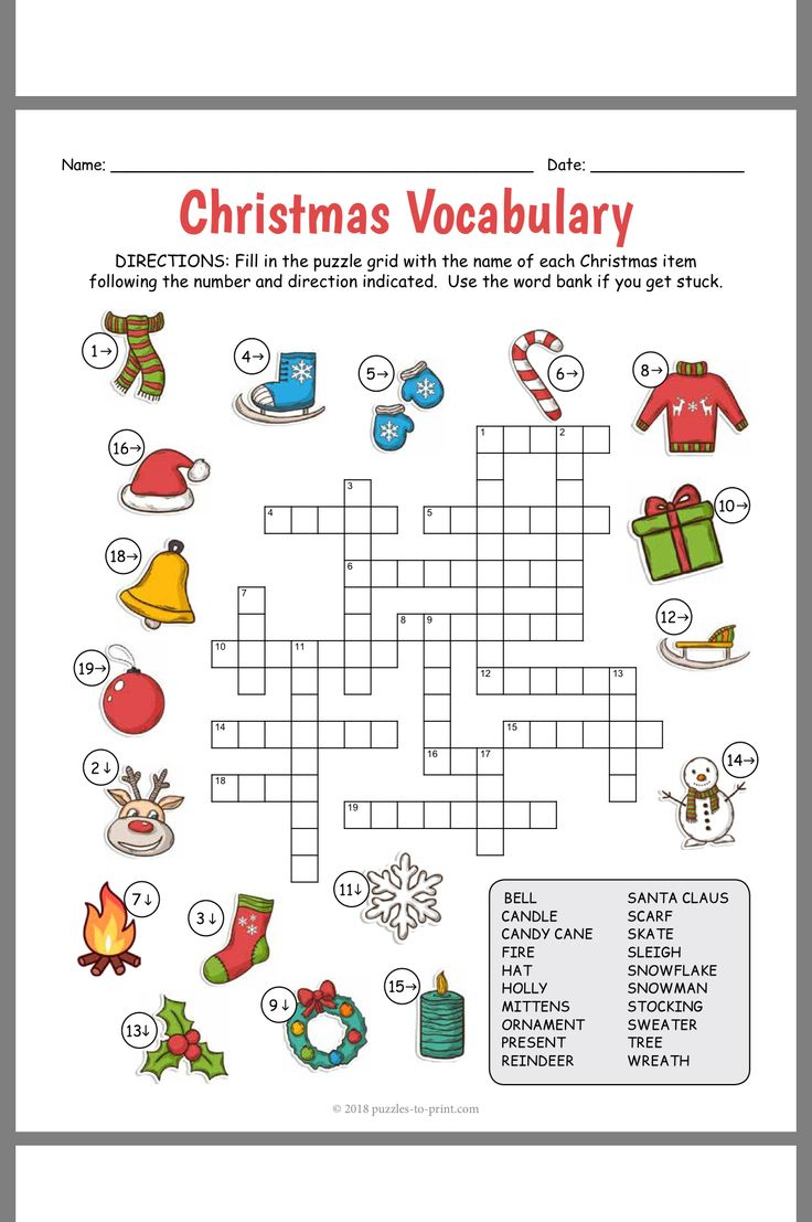 Pinterest | Christmas Worksheets, Christmas Puzzle, Christmas intended for Christmas Worksheets Crossword Puzzles