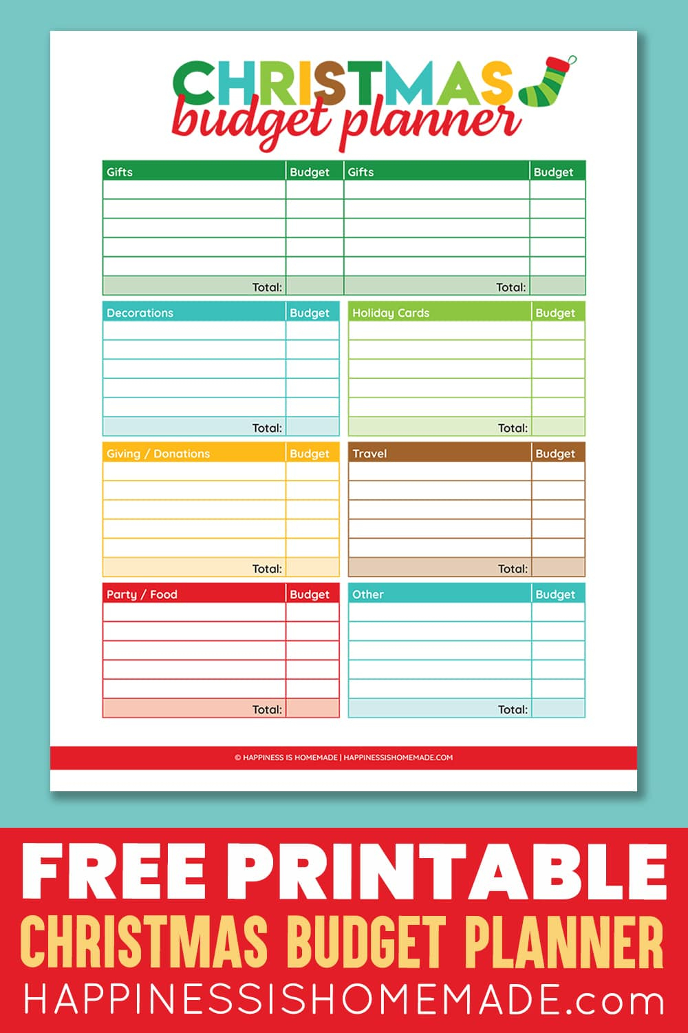 Printable Christmas Budget Planner - Happiness Is Homemade intended for Christmas Budget Worksheets Printable