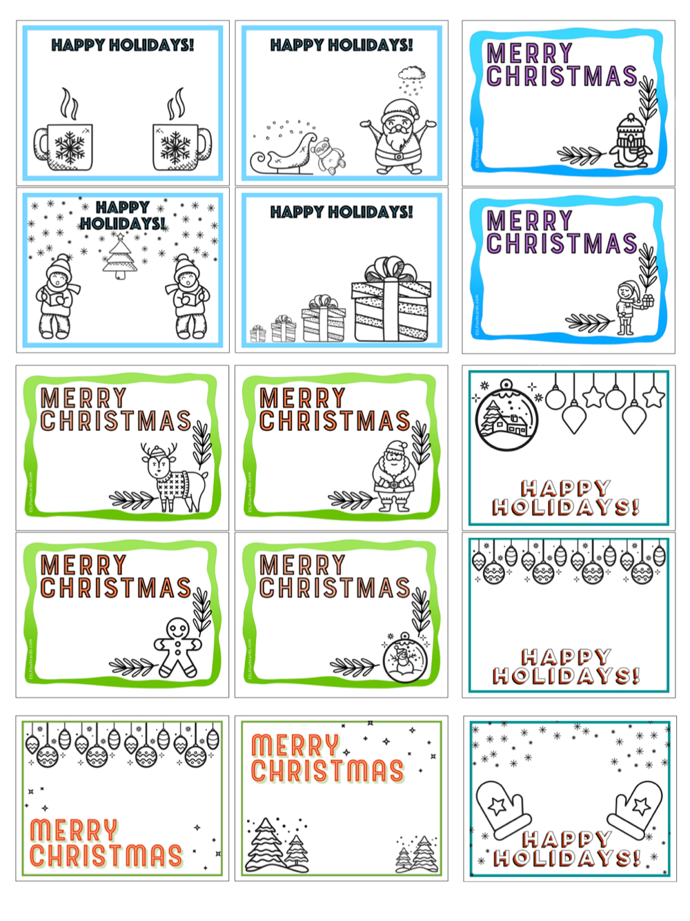 Printable Christmas Cards – Esl Flashcards within Christmas Cards Worksheets Printable