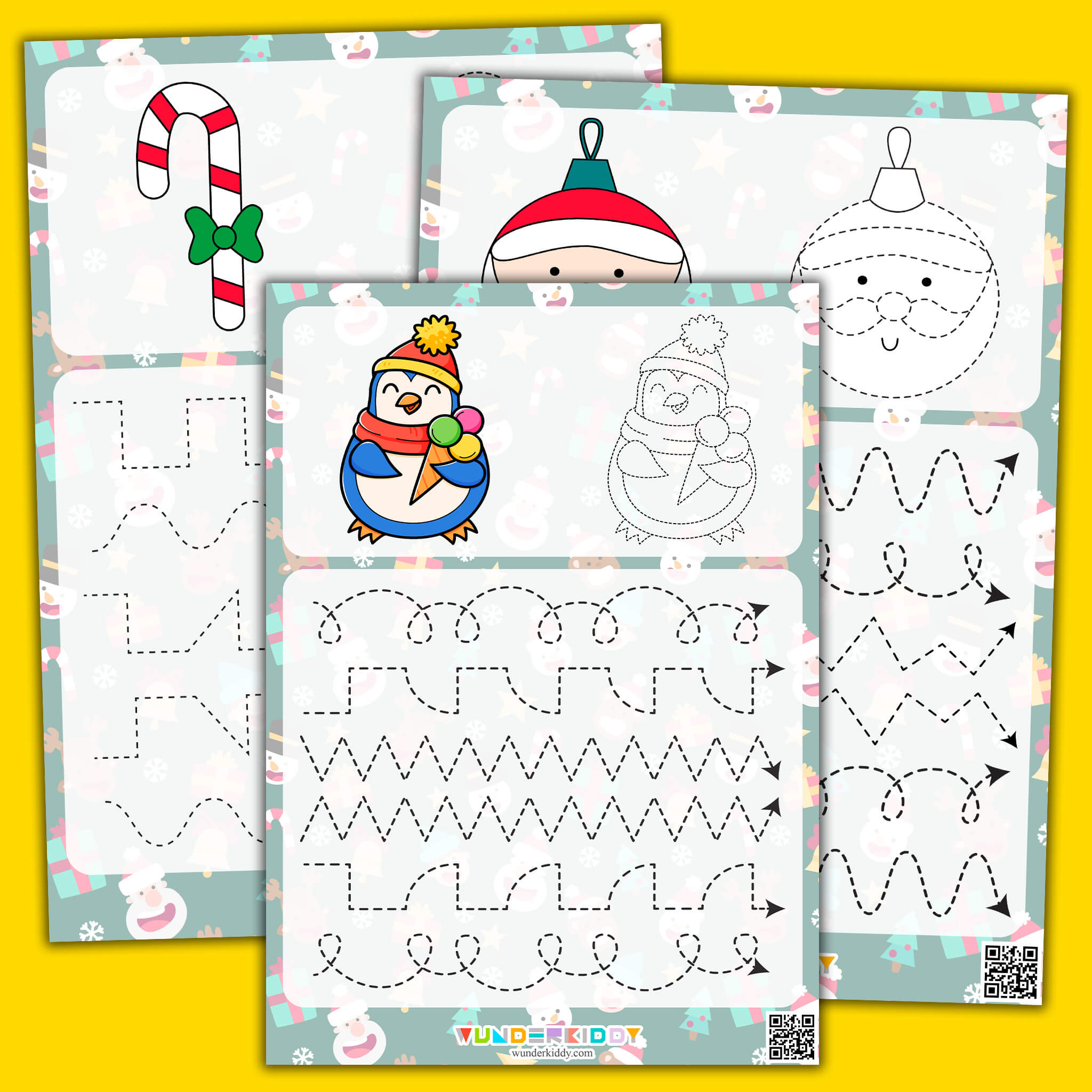 Printable Christmas Tracing Lines Pre-Writing Worksheet For Kids within Christmas Pencil Control Worksheets Tracing Lines