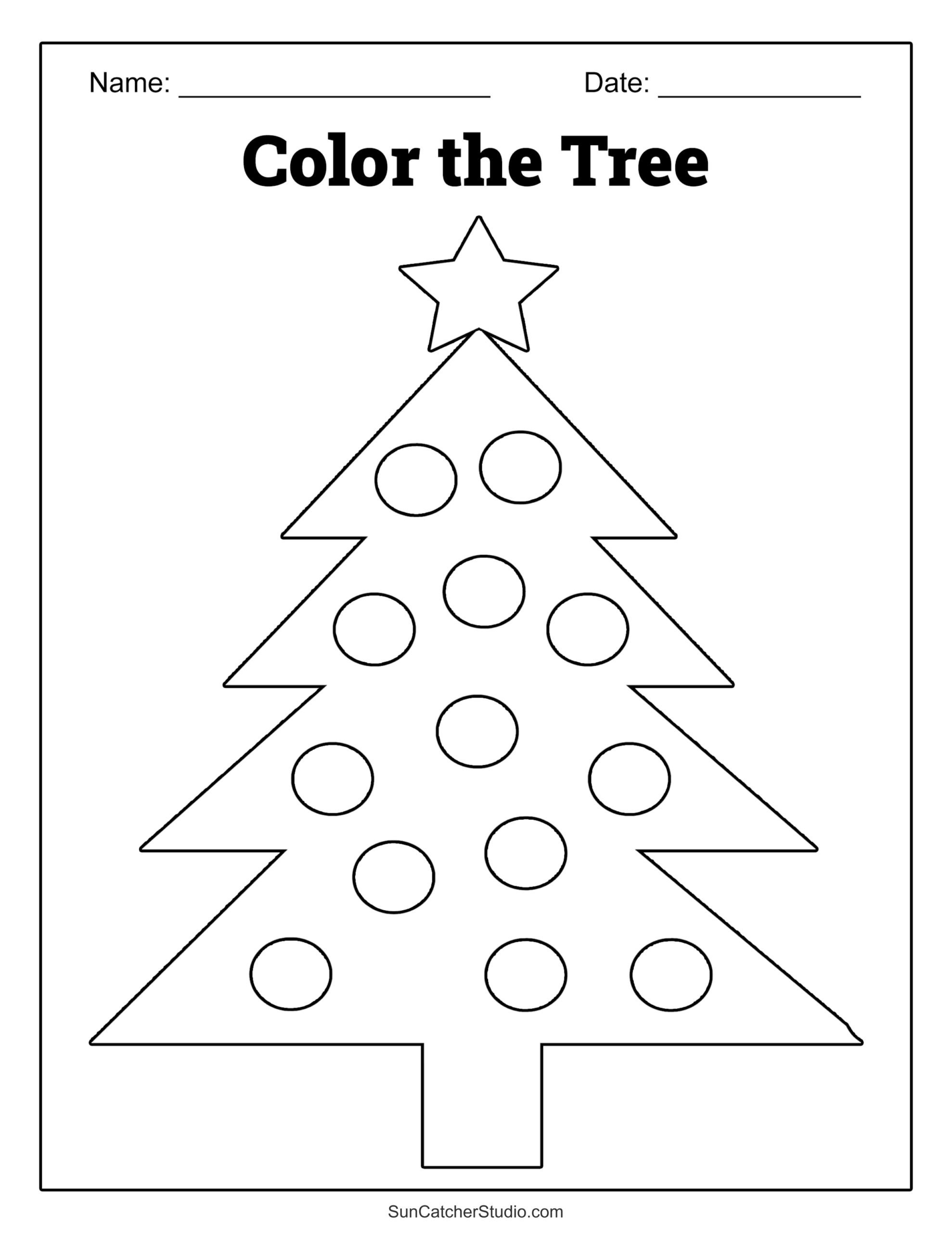 Printable Christmas Tree Coloring Pages And Sheets – Free with Christmas Tree Drawing Worksheets