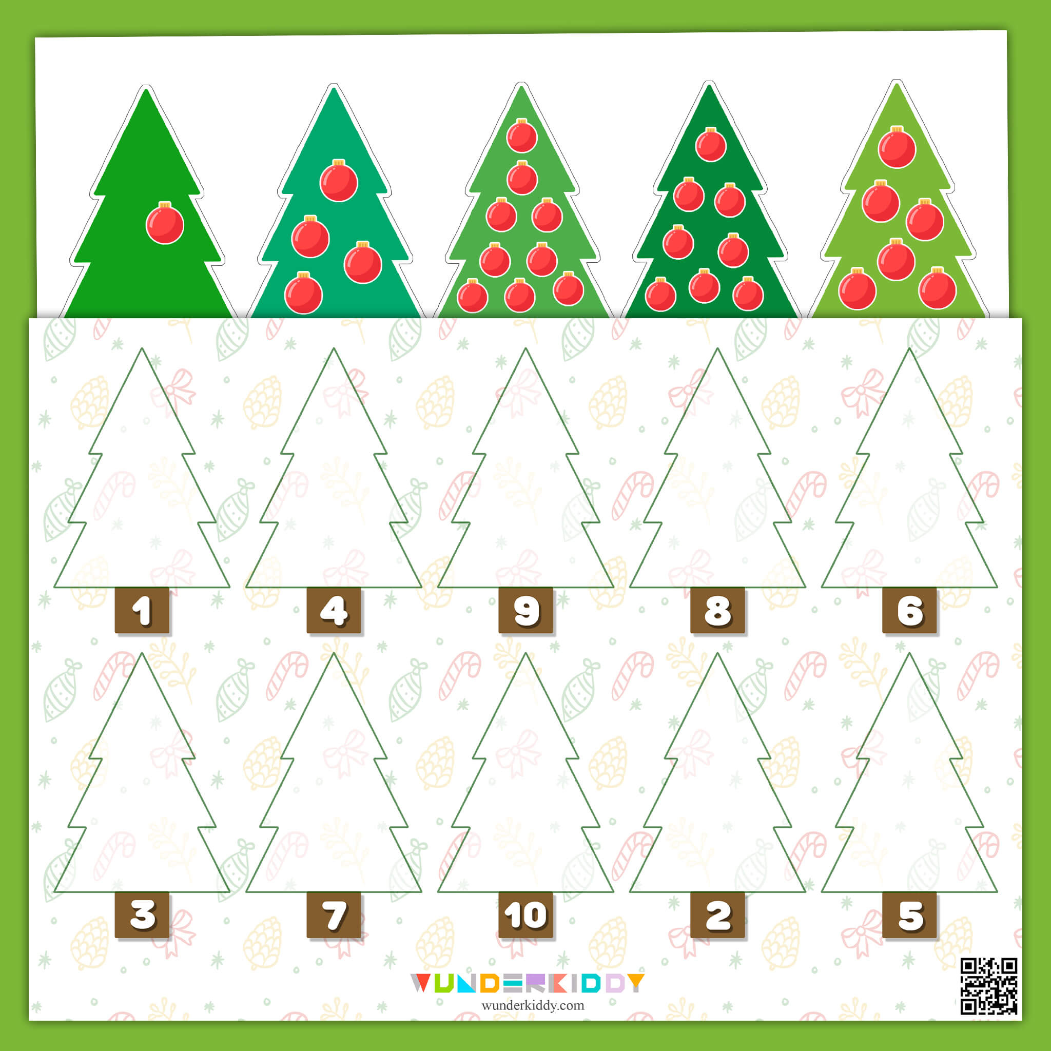 Printable Christmas Tree Counting Up To 10 Worksheet For Kids regarding Christmas Tree Counting Worksheets