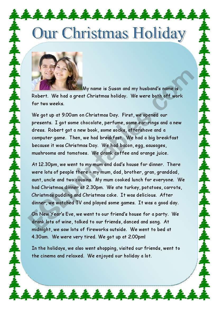 Reading - My Christmas Holiday - Esl Worksheetkaz76 inside My Christmas Holiday Worksheets