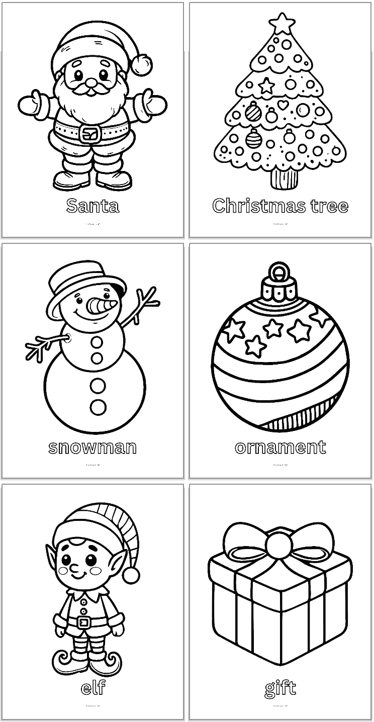 Simple Christmas Coloring Pages For Kids - The Artisan Life in Christmas Coloring Worksheets Kindergarten