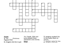 The Best Christmas Pageant Ever! Crossword - Wordmint for Free Worksheets For The Best Christmas Pageant Ever