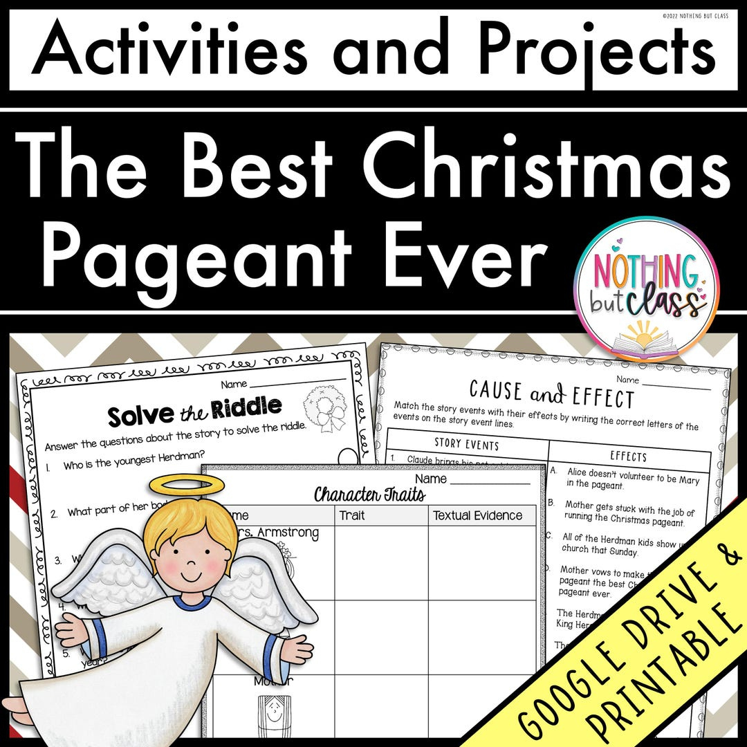 The Best Christmas Pageant Ever | Reading Response Activities And throughout The Best Christmas Pageant Ever Worksheets