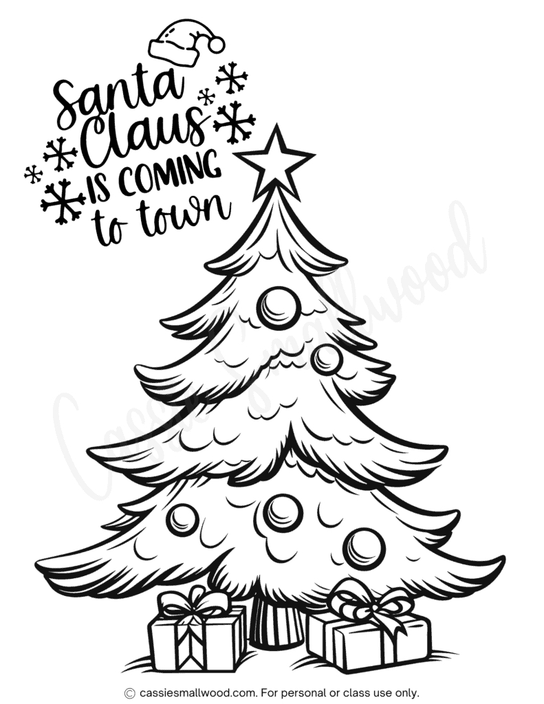 The Best Christmas Tree Coloring Pages - Cassie Smallwood in Christmas Tree Color Worksheets
