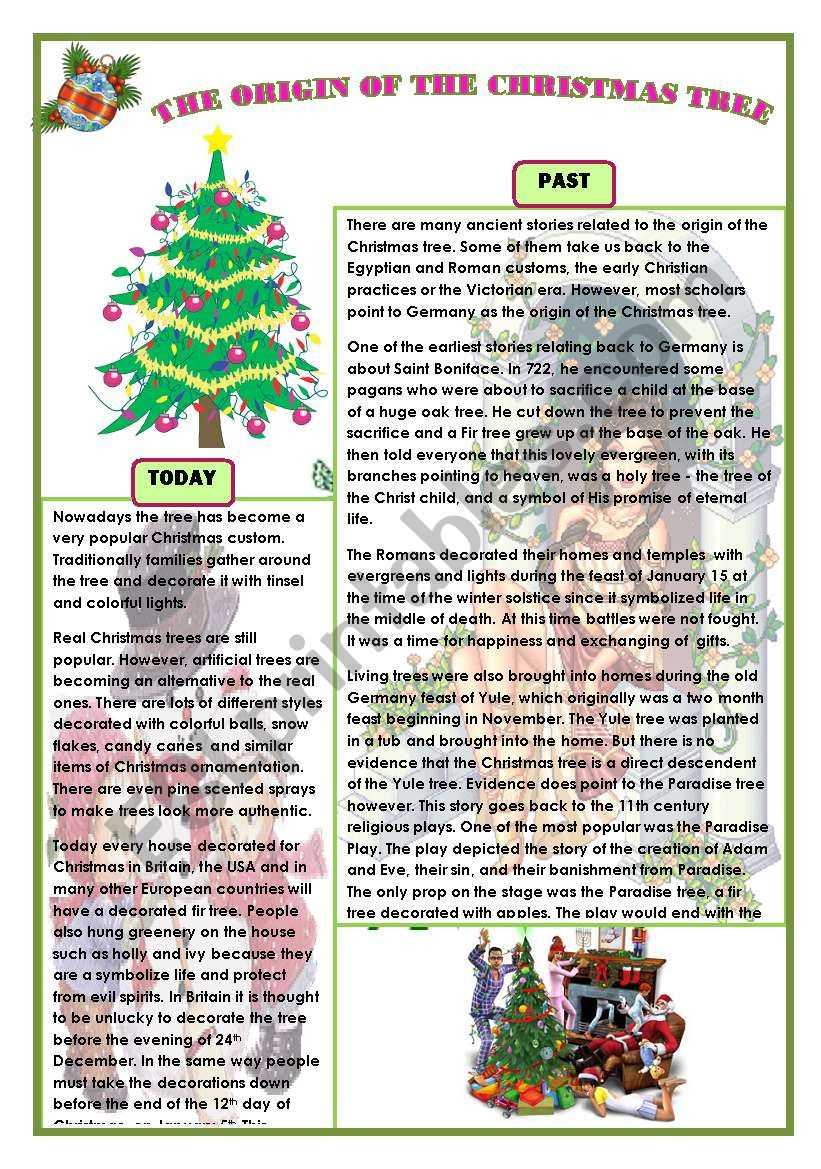 The Origin Of The Christmas Tree - Esl Worksheetanaisvi pertaining to History Of The Christmas Tree Worksheets