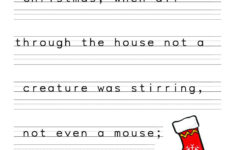 Twas The Night Before Christmas Handwriting Practice - Print within Christmas Writing Worksheets Printable
