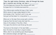 Twas The Night Before Christmas Worksheet - Worksheets Library pertaining to The Night Before Christmas Worksheets
