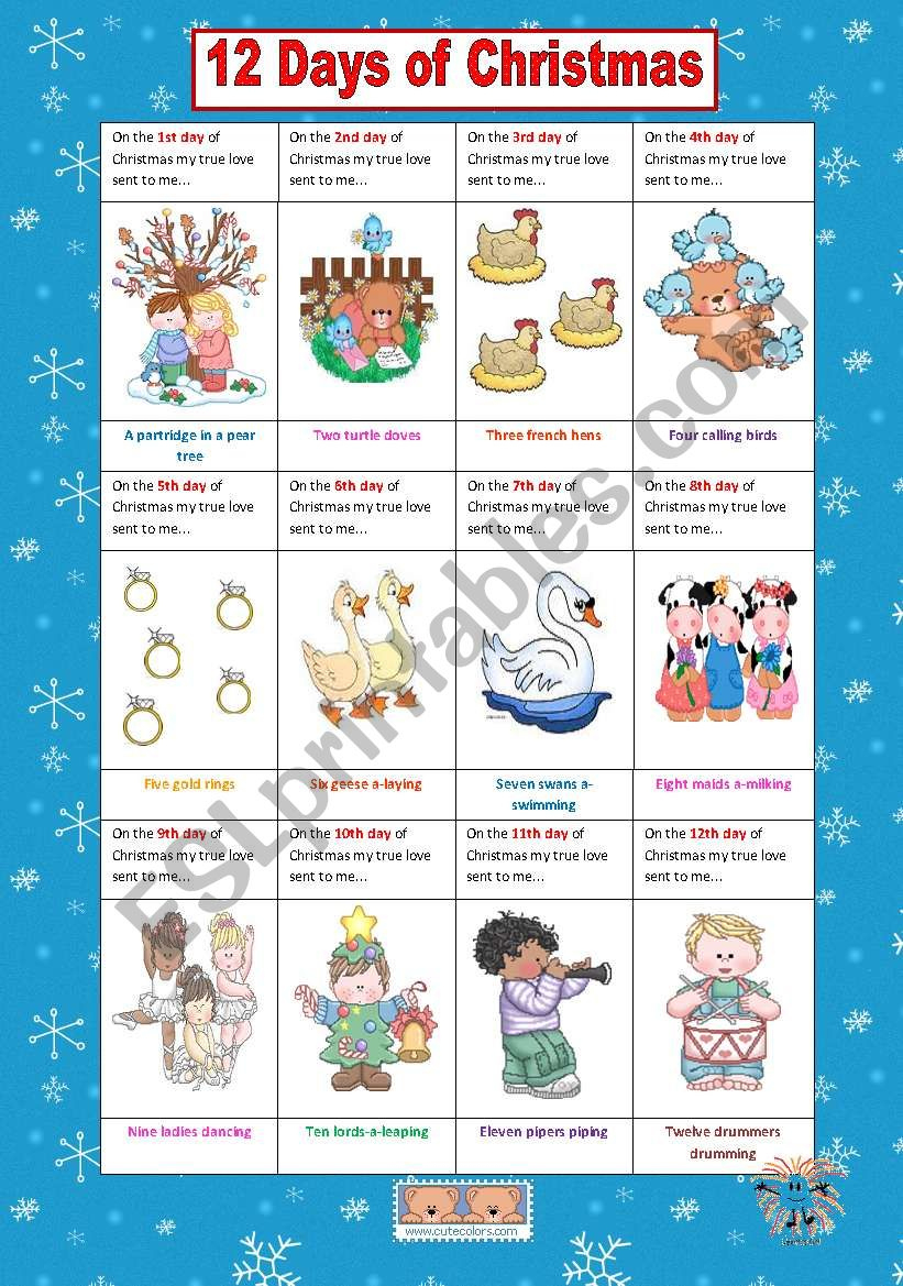 Twelve Days Of Christmas Math Story Problems - Classroom Freebies throughout Twelve Days of Christmas Worksheets Math
