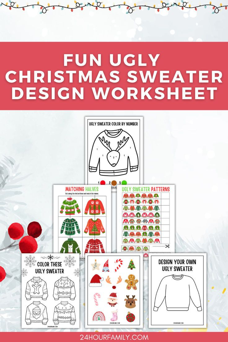 Ugly Sweater Worksheets (Free Printables) regarding Ugly Christmas Sweater Worksheets