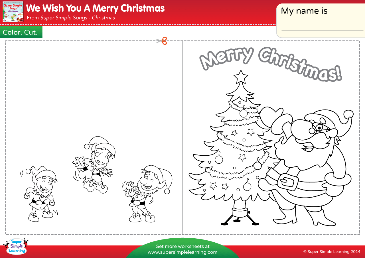 We Wish You A Merry Christmas Worksheet - Make A Chirstmas Card for Christmas Cards Worksheets Printable