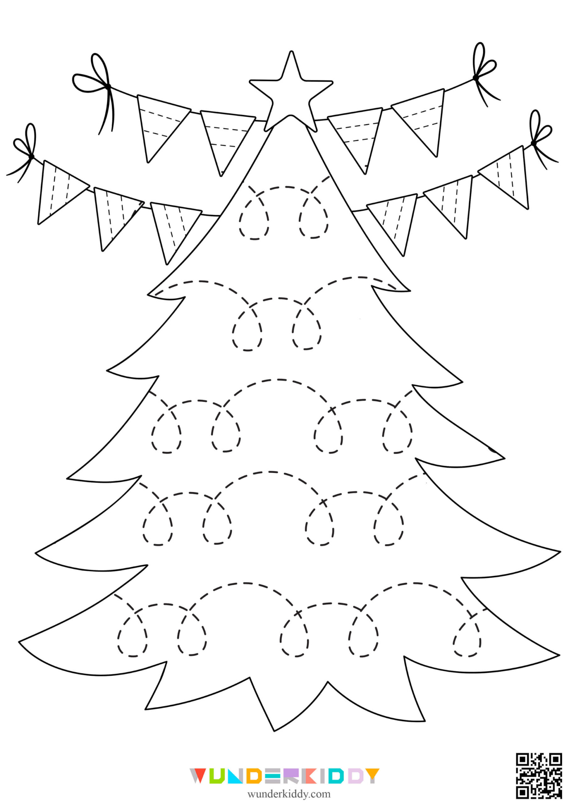 Weihnachtsübungen «Linien Nachspuren» Für Kinder Zum Ausdrucken intended for Preschool Christmas Tree Worksheets