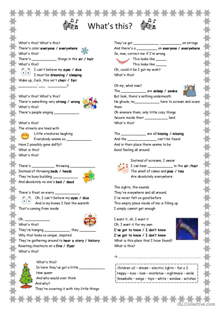 What&amp;#039;S This? The Nightmare Before Ch…: English Esl Worksheets Pdf intended for The Nightmare Before Christmas Worksheets