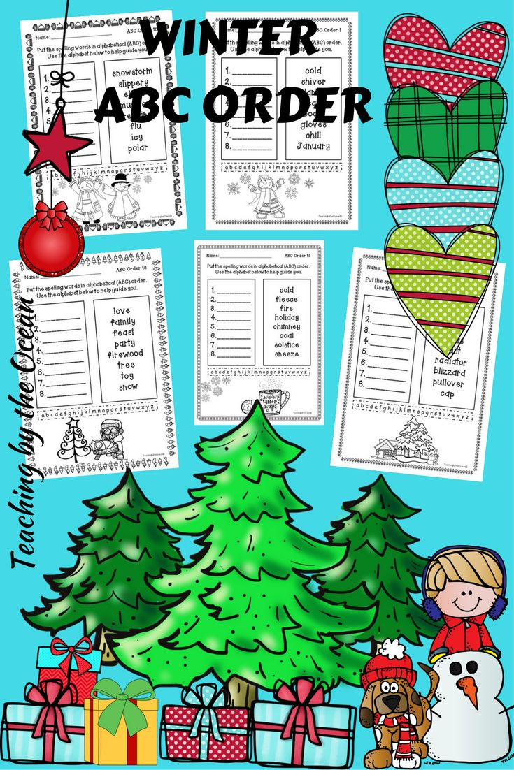 Winter/Christmas Abc Order Worksheets - Alphabetical Order for Christmas Words Alphabetical Order Worksheets
