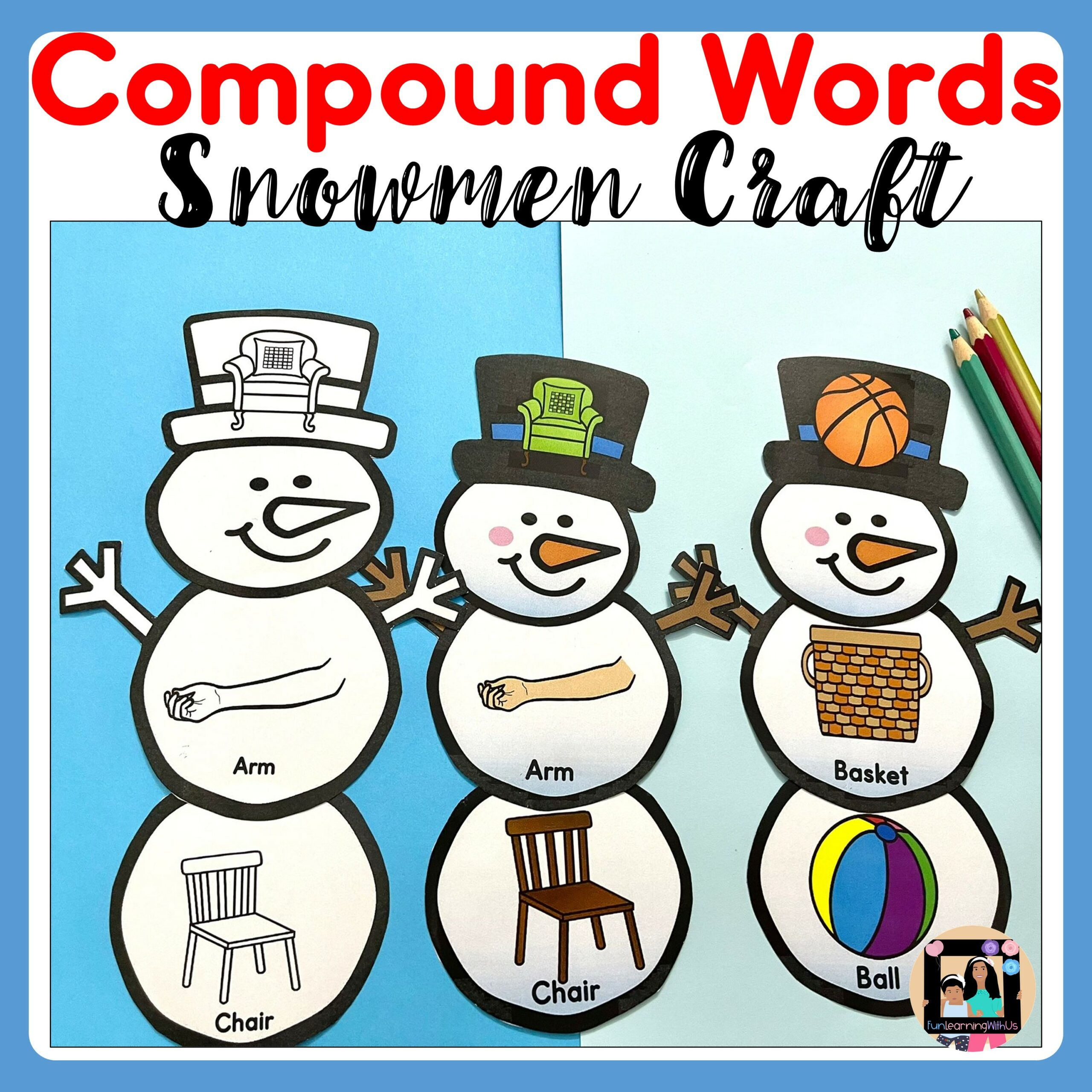 Winter Snowman Compound Words Activity | Madeteachers with Christmas Compound Words Worksheets
