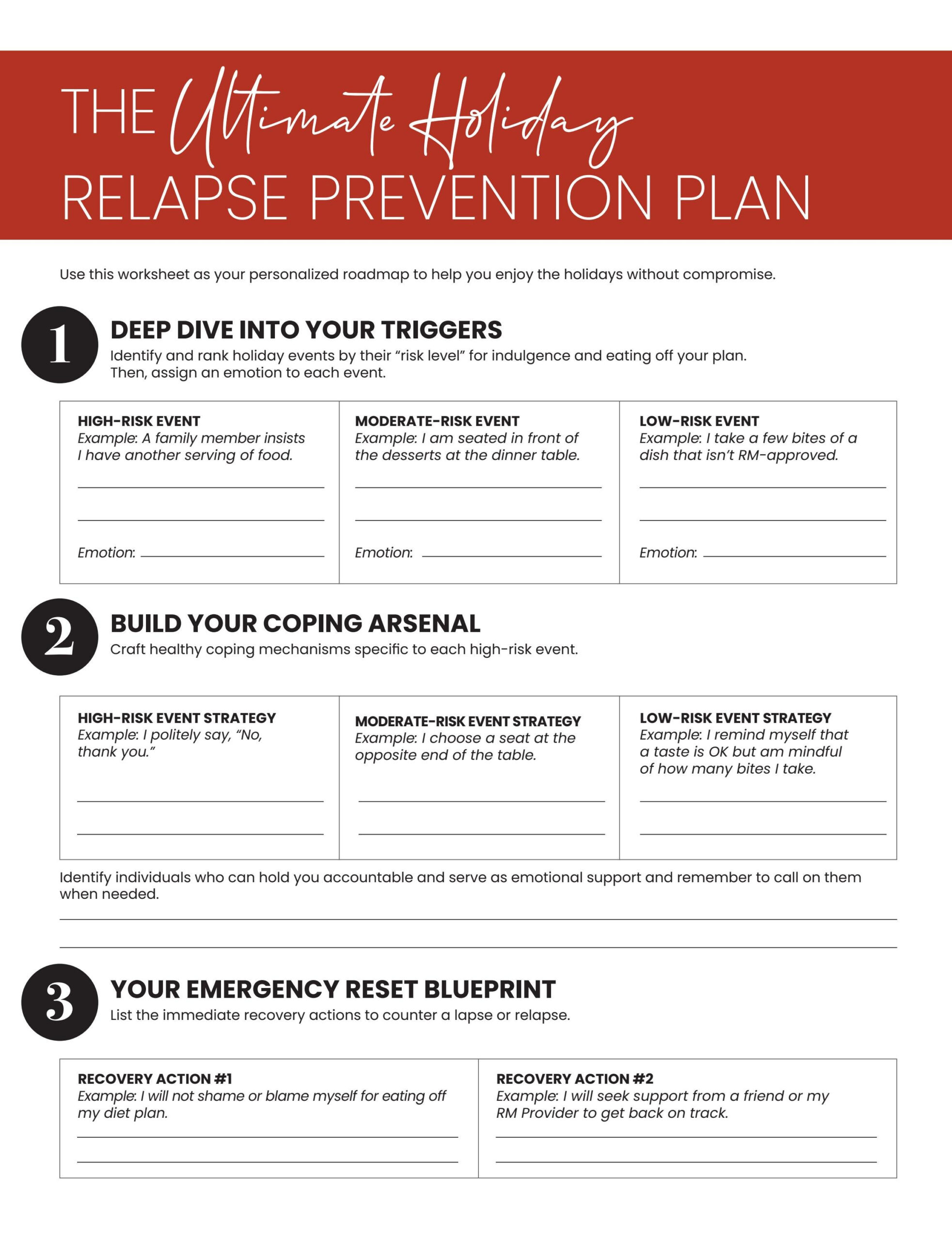 Worksheet: The Ultimate Holiday Relapse Prevention Planred within Christmas Relapse Prevention Worksheets